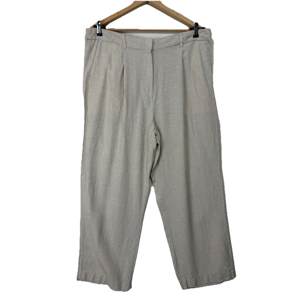 Old Navy Extra High Rise Wide Leg Taylor Pants Linen Blend w/ Pockets Women's XL